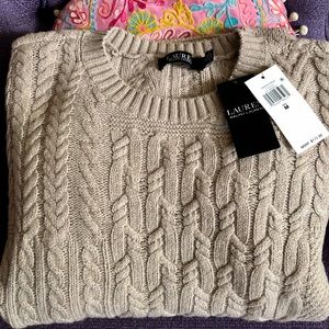 NWT Ralph Lauren Sweater, Medium, Light Truffle